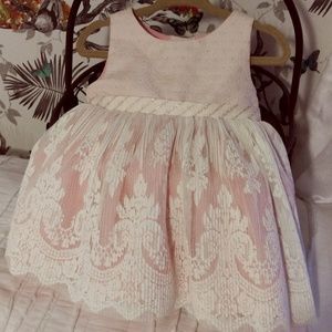Pink and White Delicate Lace Dress - 9-12mo